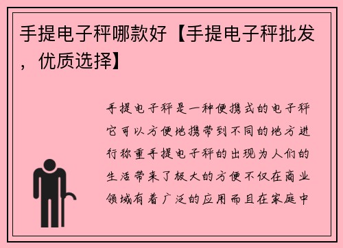 手提电子秤哪款好【手提电子秤批发，优质选择】